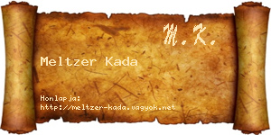 Meltzer Kada névjegykártya